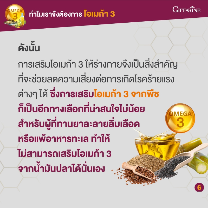โคซานอล มัลติ แพลนท์ โอเมก้า 3 ออยล์ Cosanol Multi Plant Omega 3 Oil จาก กิฟฟารีน Giffarine โอเมก้า 3 จากพืช